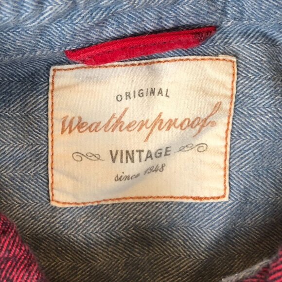 Vintage Weatherproof Men Shirt Large Buffalo Plaid Long Sleeve Button Up Flannel - Picture 6 of 12